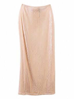 NWT Edikted Riki Light Pink Sequin Maxi Skirt Size Large